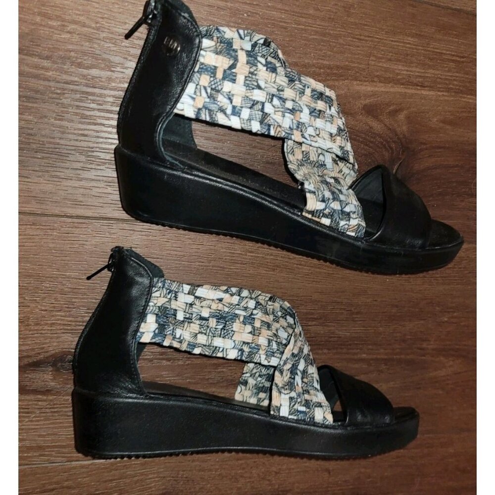 BERNIE MEV Sandals WOMENS LAURA STRAPPY Size 6.5 EU 37 BLACK LEATHER SHOES EUC - Picture 3 of 8